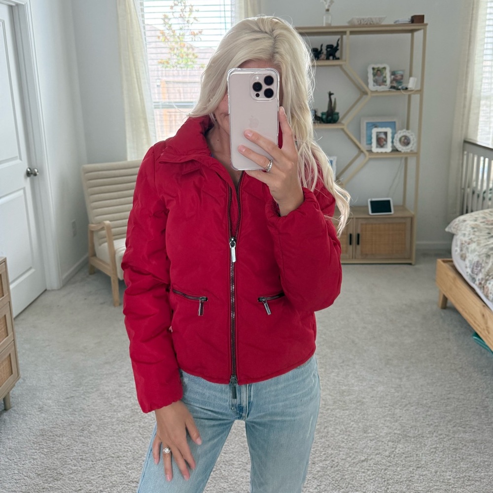 A/X Armani Exchange Women’s Red Puffer Jacket